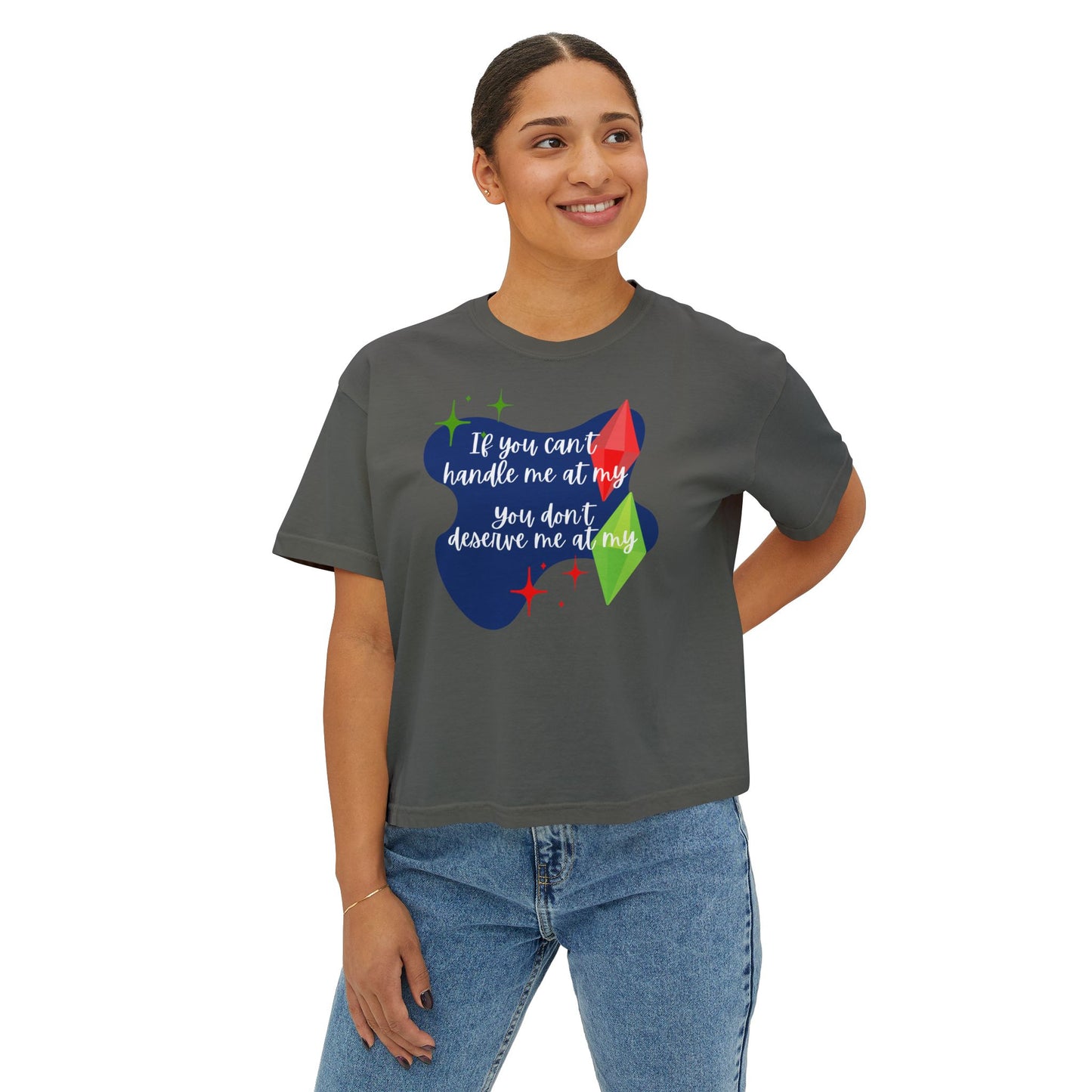 Funny Sims Plumbob Crop Tee