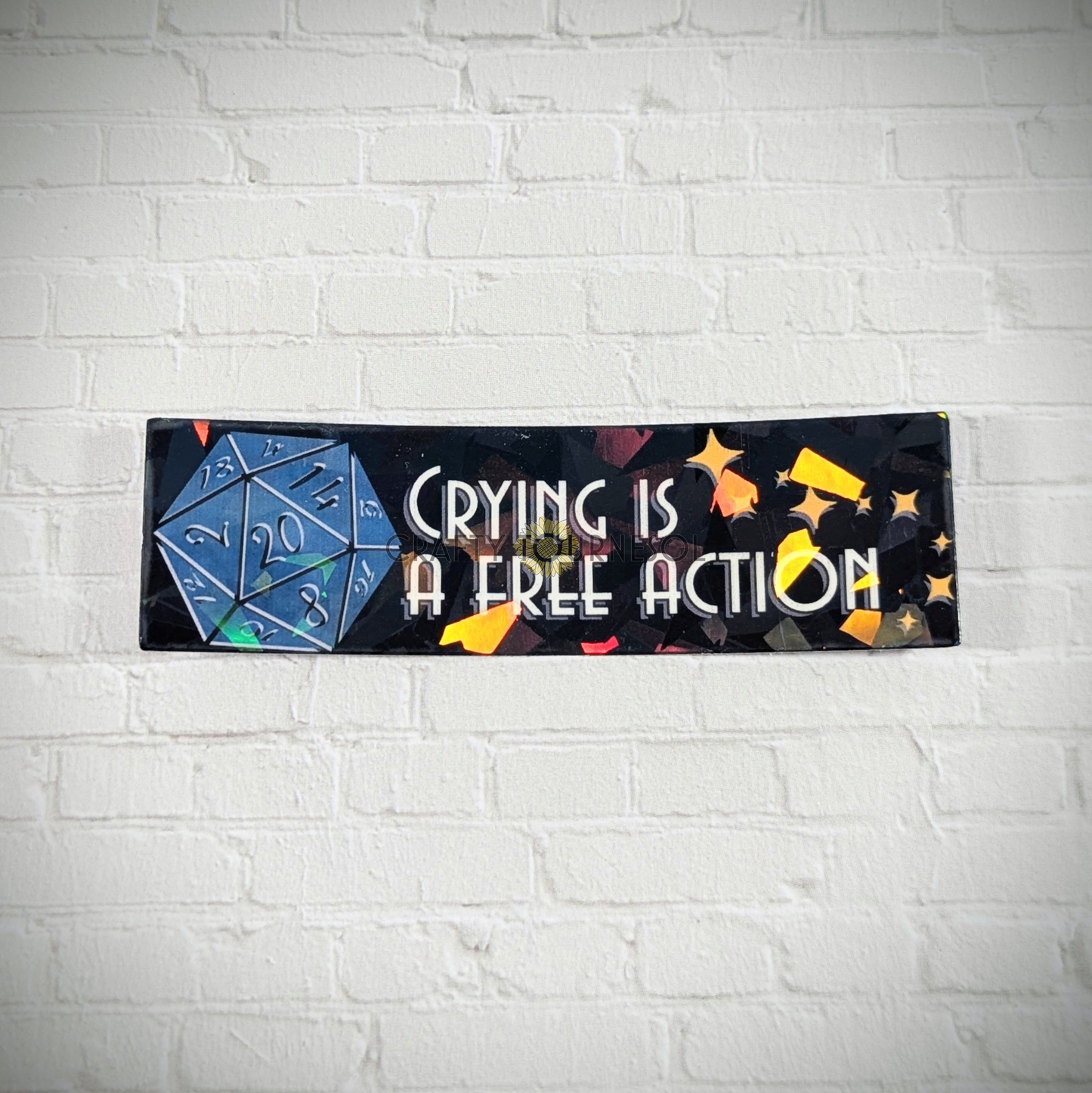 Crying Is A Free Action D&D Vinyl Sticker