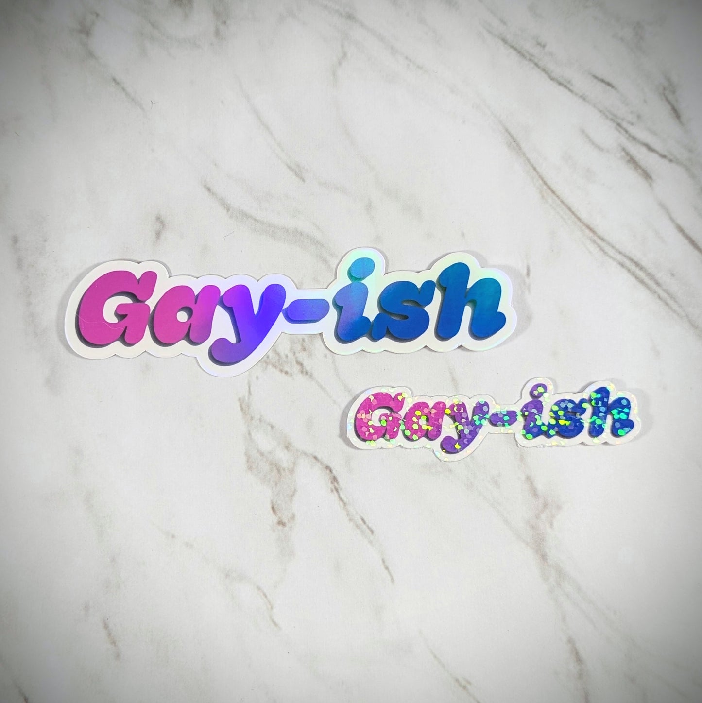 Hella Gay as Fuck, Kinda Gay-ish Pride Vinyl Stickers