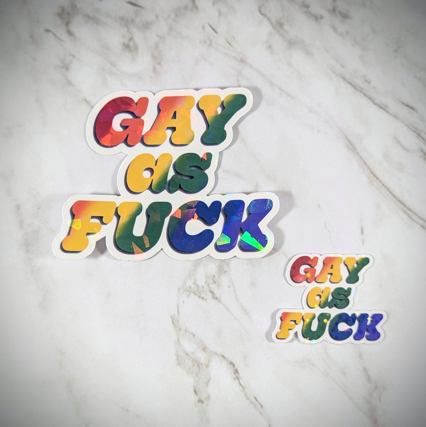 Hella Gay as Fuck, Kinda Gay-ish Pride Vinyl Stickers
