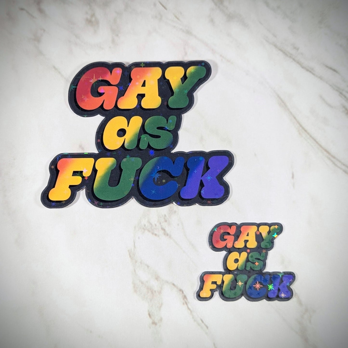 Hella Gay as Fuck, Kinda Gay-ish Pride Vinyl Stickers