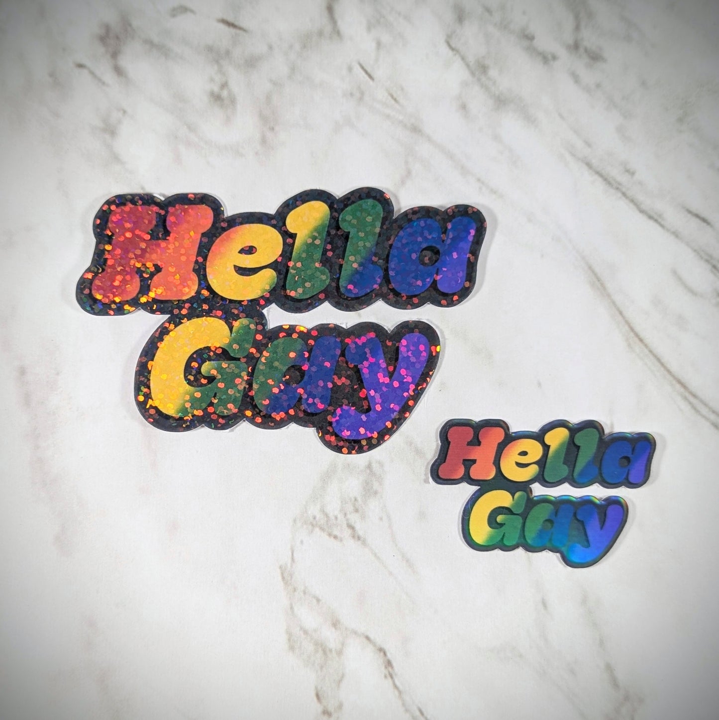 Hella Gay as Fuck, Kinda Gay-ish Pride Vinyl Stickers