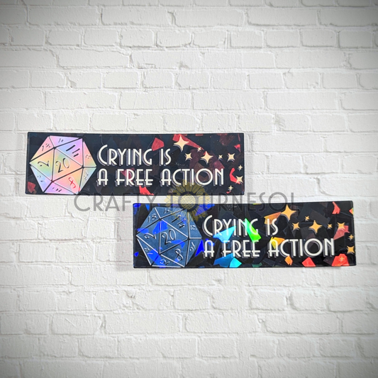 Crying Is A Free Action D&D Vinyl Sticker
