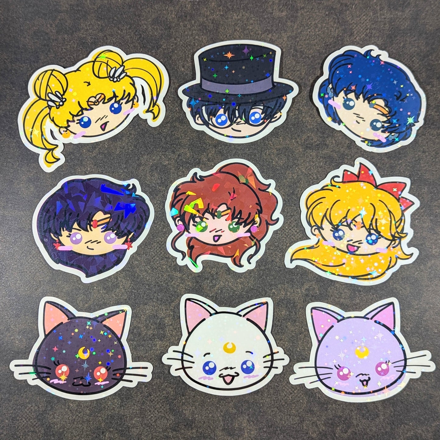 Sailor Scout Guardian Anime Fanart Classic and Holographic Vinyl Stickers