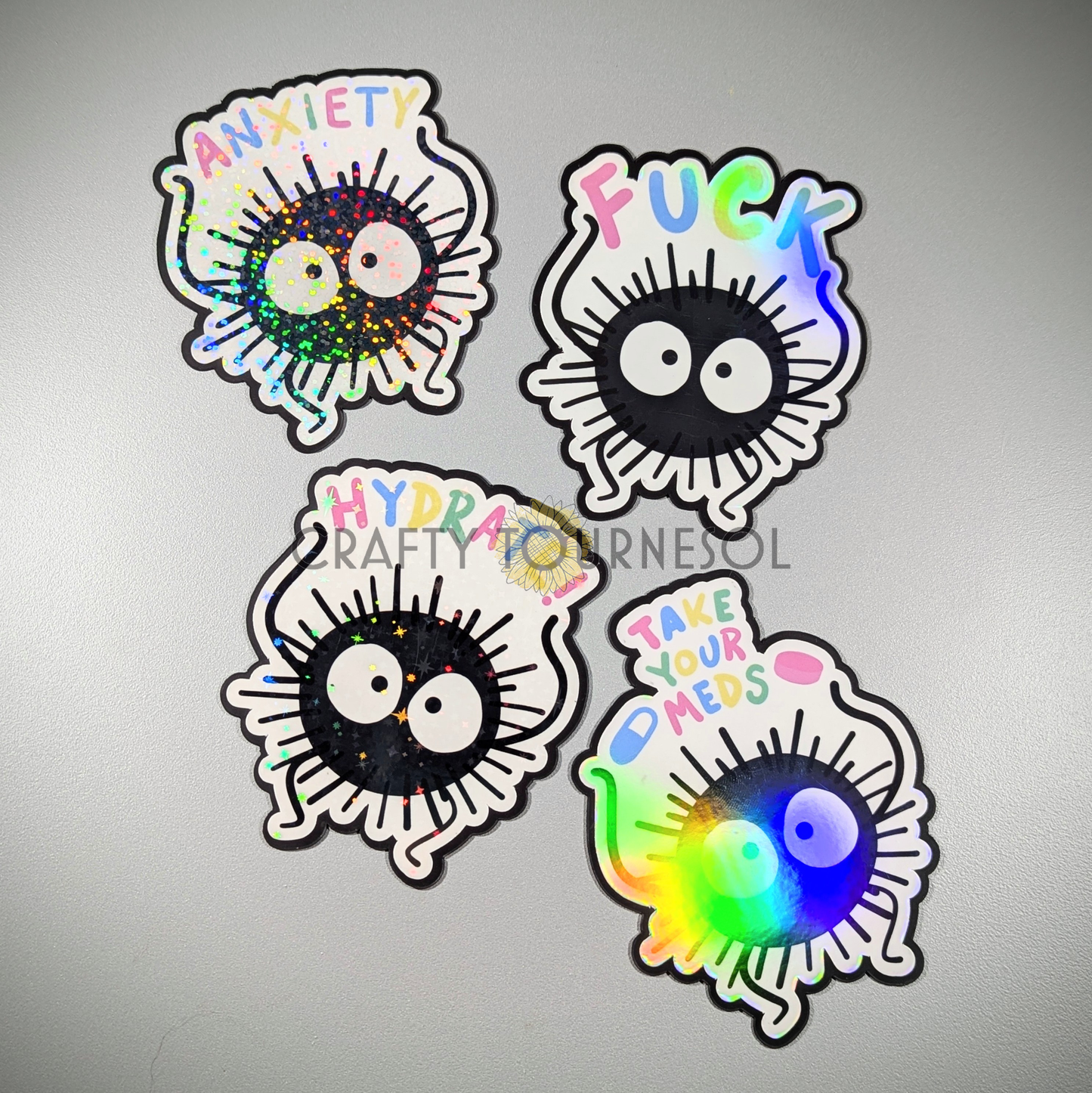 Soot Dust Ball Sprites Anime Fanart Funny Motivational Holographic Magnets