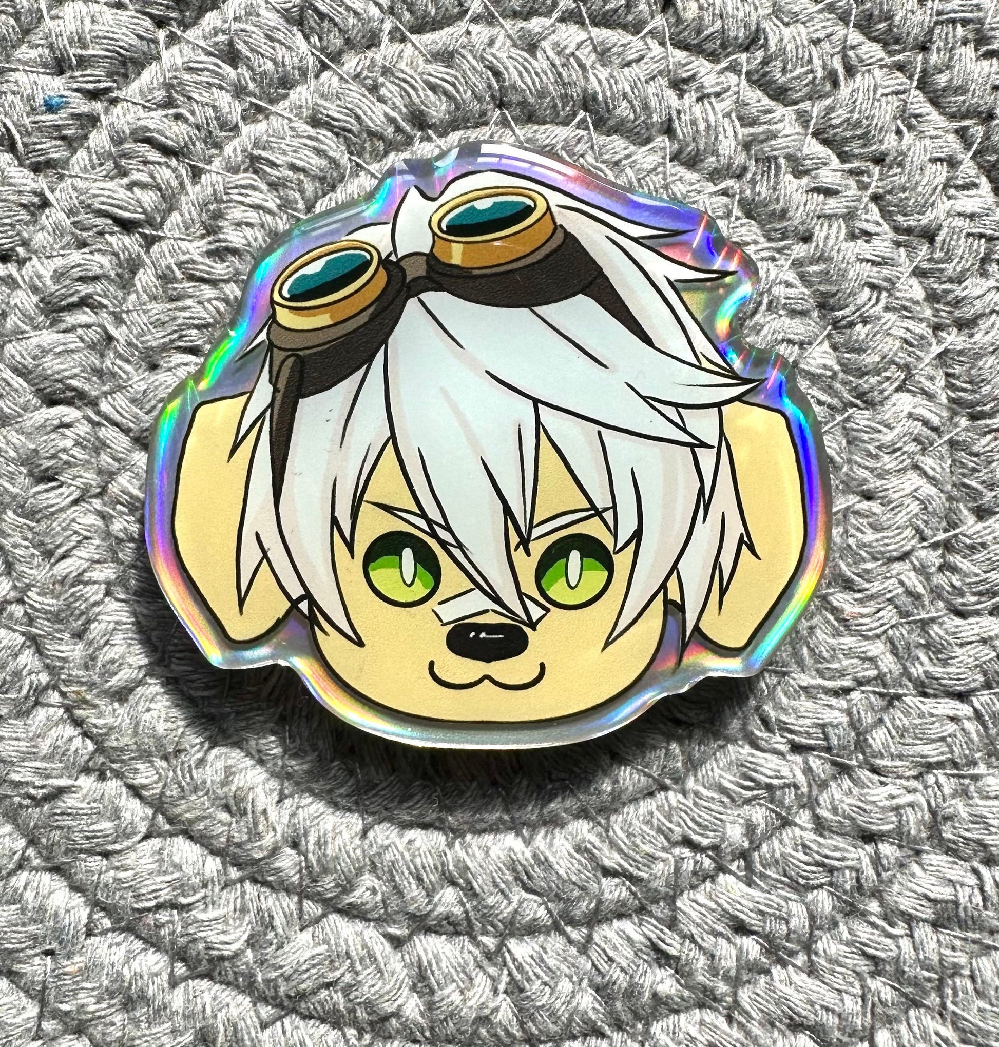 Holographic pins featuring Genshin Impact characters reimagined as cute animals. Includes fan-favorite characters transformed into adorable animal forms with shiny, colorful details. Perfect for fans and collectors.