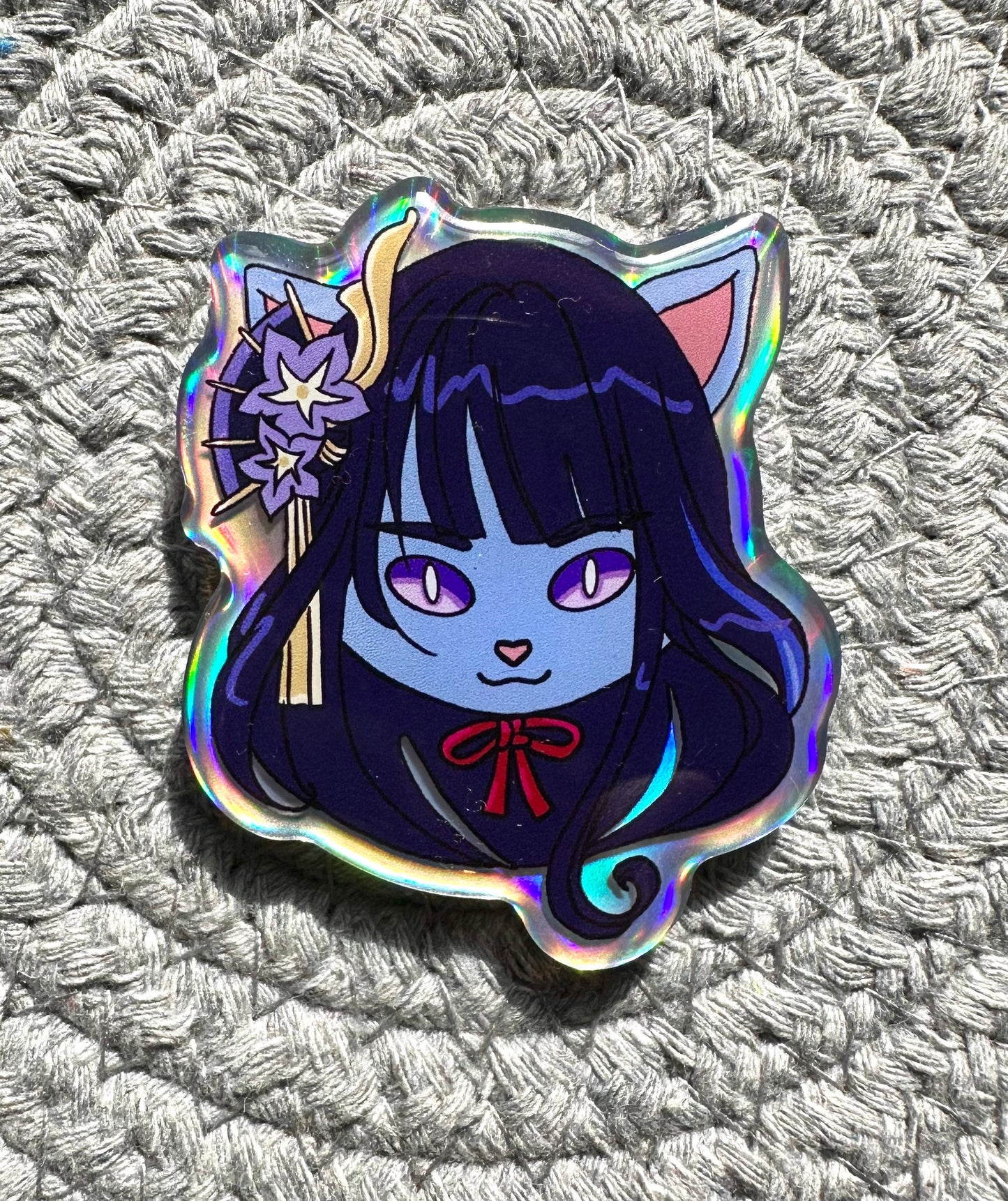 Holographic pins featuring Genshin Impact characters reimagined as cute animals. Includes fan-favorite characters transformed into adorable animal forms with shiny, colorful details. Perfect for fans and collectors.