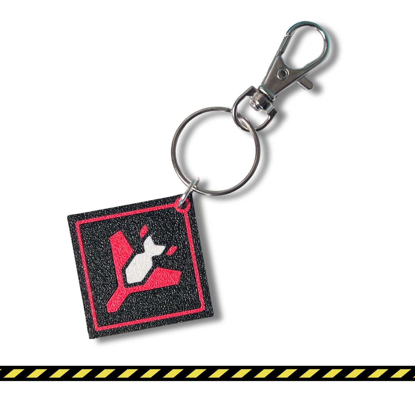 Custom Helldivers keychain featuring the unique stratagem icon, ideal for fans of the game. Made with durable material, perfect for adding to backpacks, keys, or gaming gear. A great gift for Helldivers fans. Featuring the 500kg bomb.