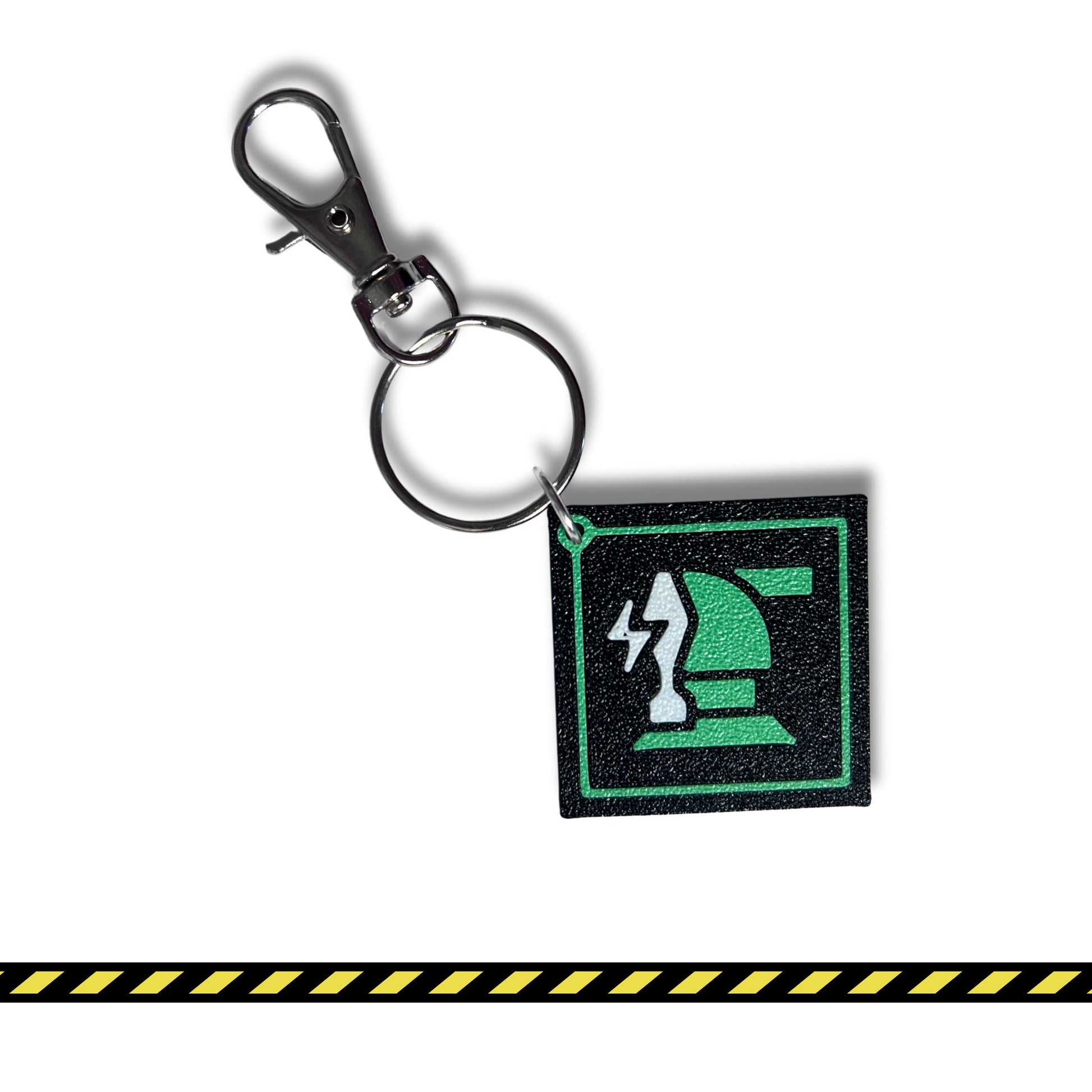 Custom Helldivers keychain featuring the unique stratagem icon, ideal for fans of the game. Made with durable material, perfect for adding to backpacks, keys, or gaming gear. A great gift for Helldivers fans. Featuring the 500kg bomb.