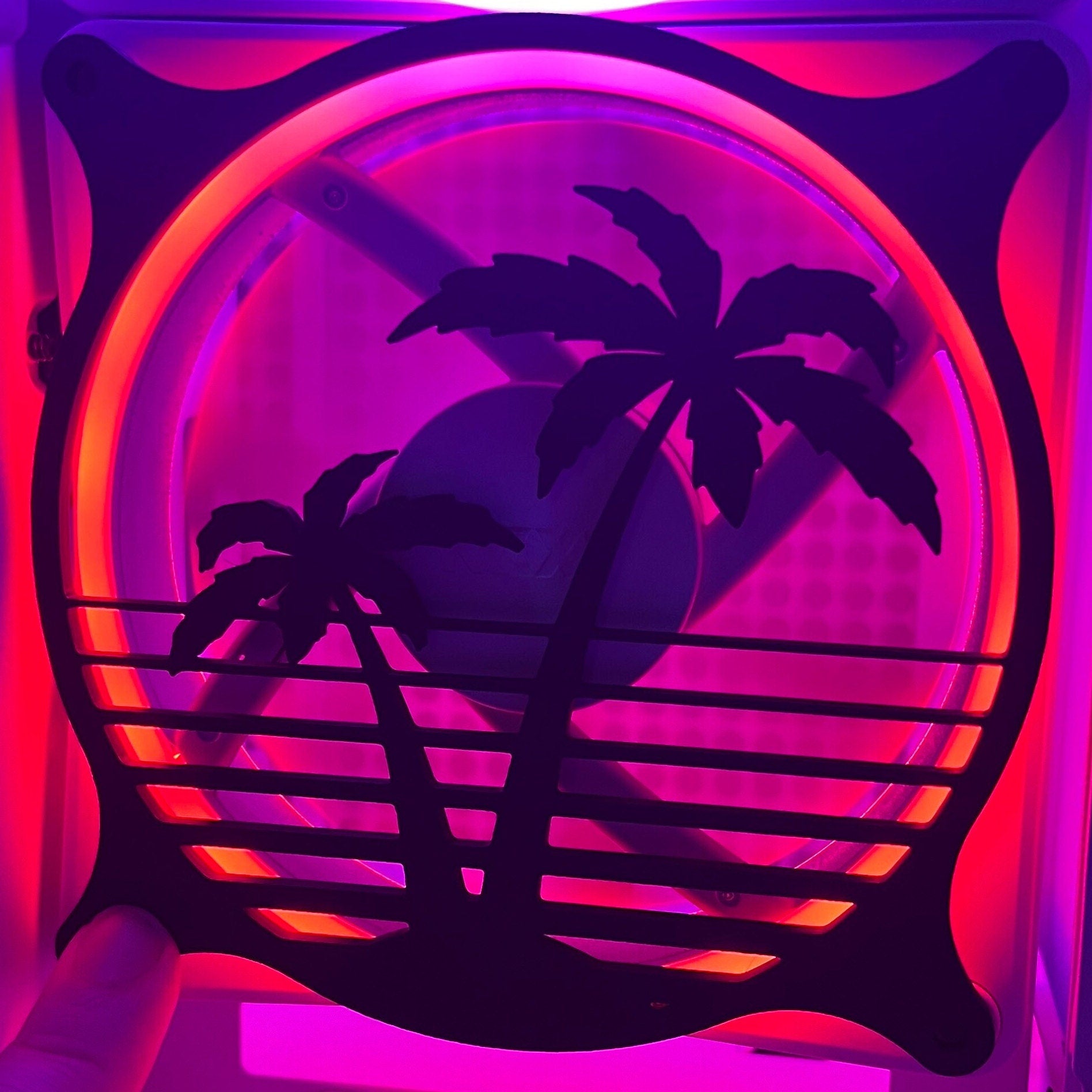 Tropical Palm Tree PC Fan Cover | PC Mod – CtrlAltDelights