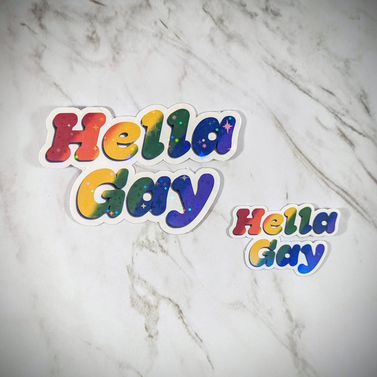 Hella Gay as Fuck, Kinda Gay-ish Pride Vinyl Stickers
